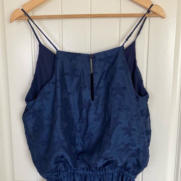 Three Eighty Two Womens Navy Star Romper Size M Nautical Americana Summer July 4 - Picture 11 of 13
